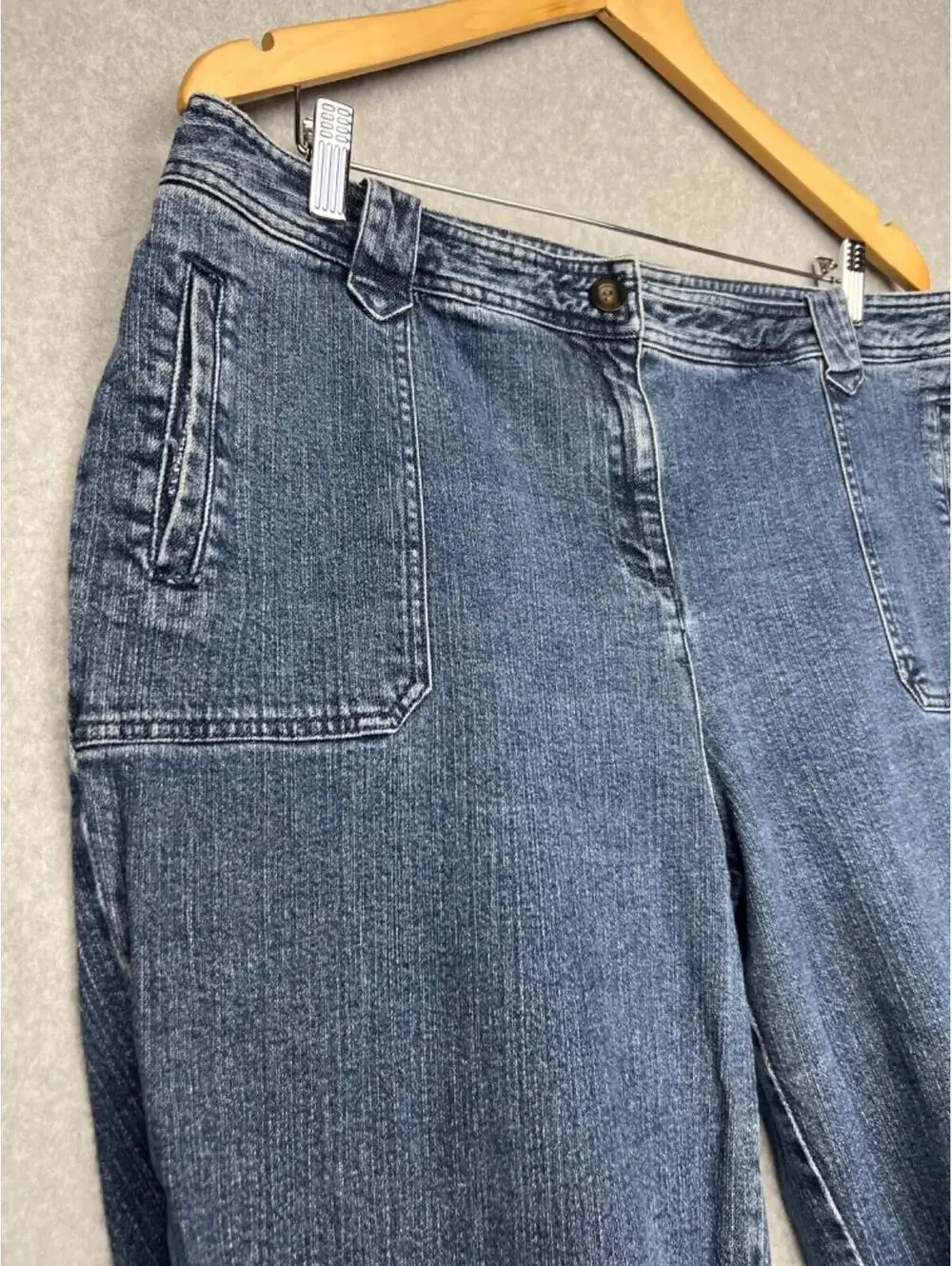 Y2K 90s Charter Club Roll Tab Denim Jeans Womens Plus 16W Outdoor Casual Pockets